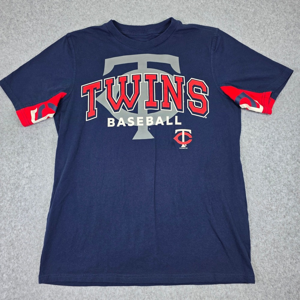 Minnesota Twins Baseball T-Shirt Men's Medium Navy Blue MLB Graphic Tee - Picture 2 of 12